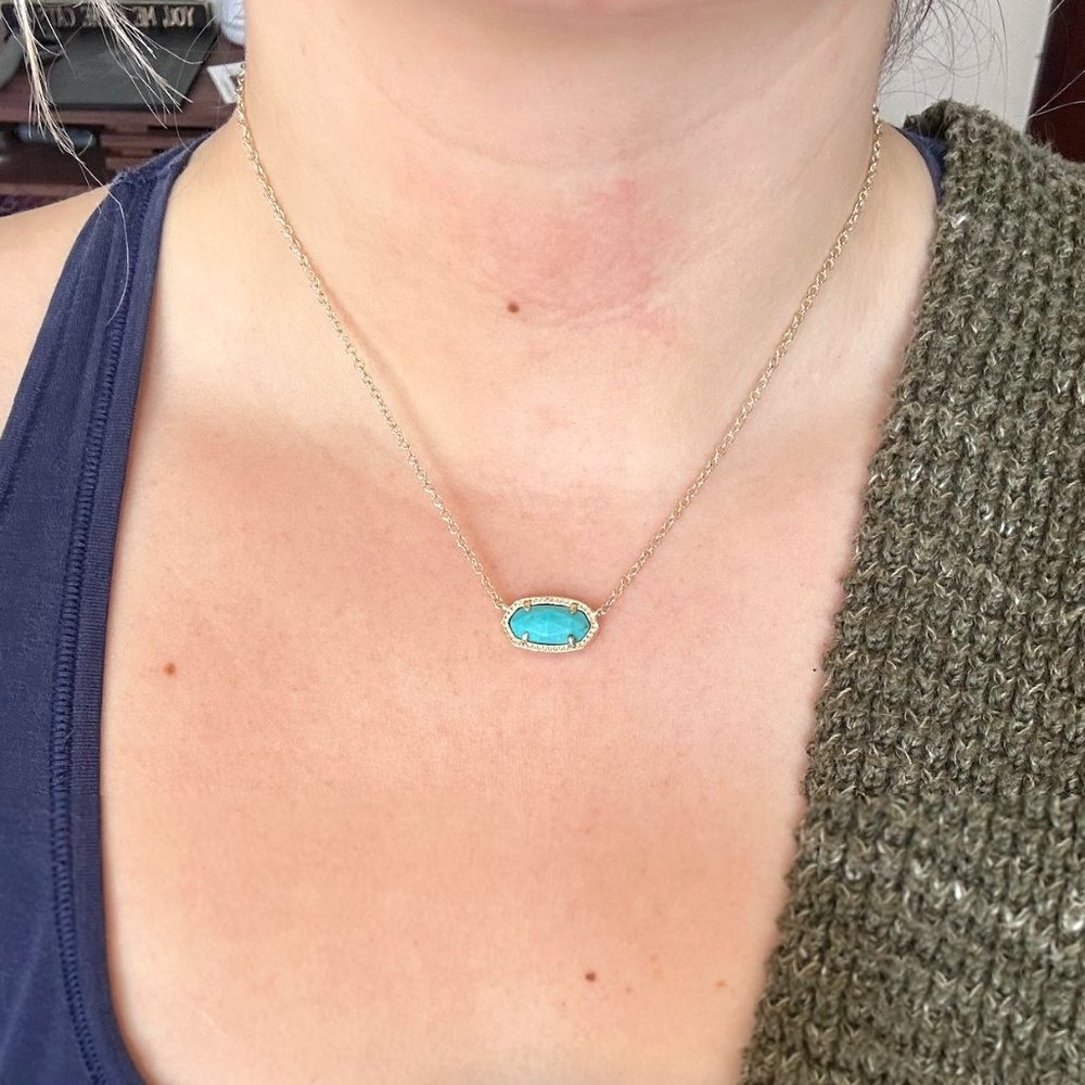 Kendra Scott Elisa Gold Pendant Necklace with Turquoise Magnesite Stone